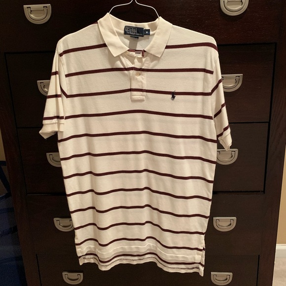 Ralph Lauren white and maroon polo. - Picture 2 of 3